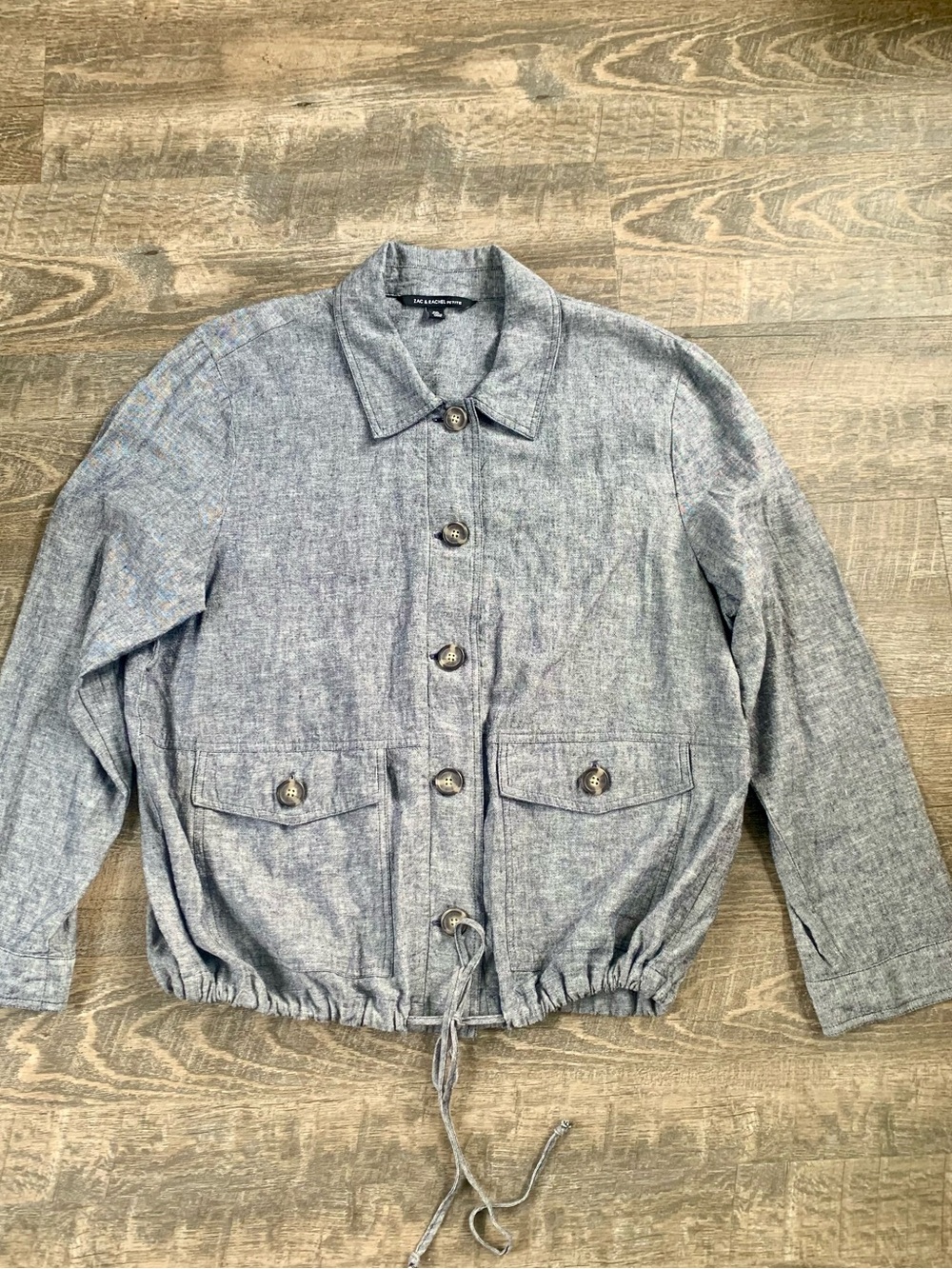 Zac & Rachel Streetwear Utility Button-Front Drawstring Jacket